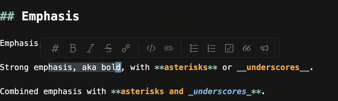 floating toolbar